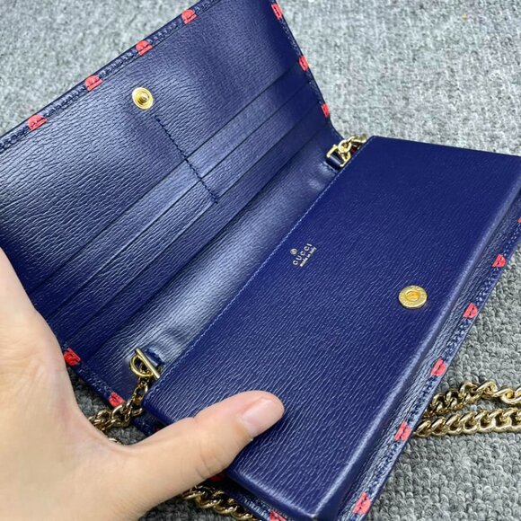 100% Authentic GUCCI Horsebit 1955 Chain Wallet Leather Shoulder Bag - Picture 11 of 13